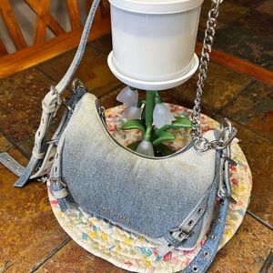 Steve Madden Vital Denim Crossbody with Silver Hardware